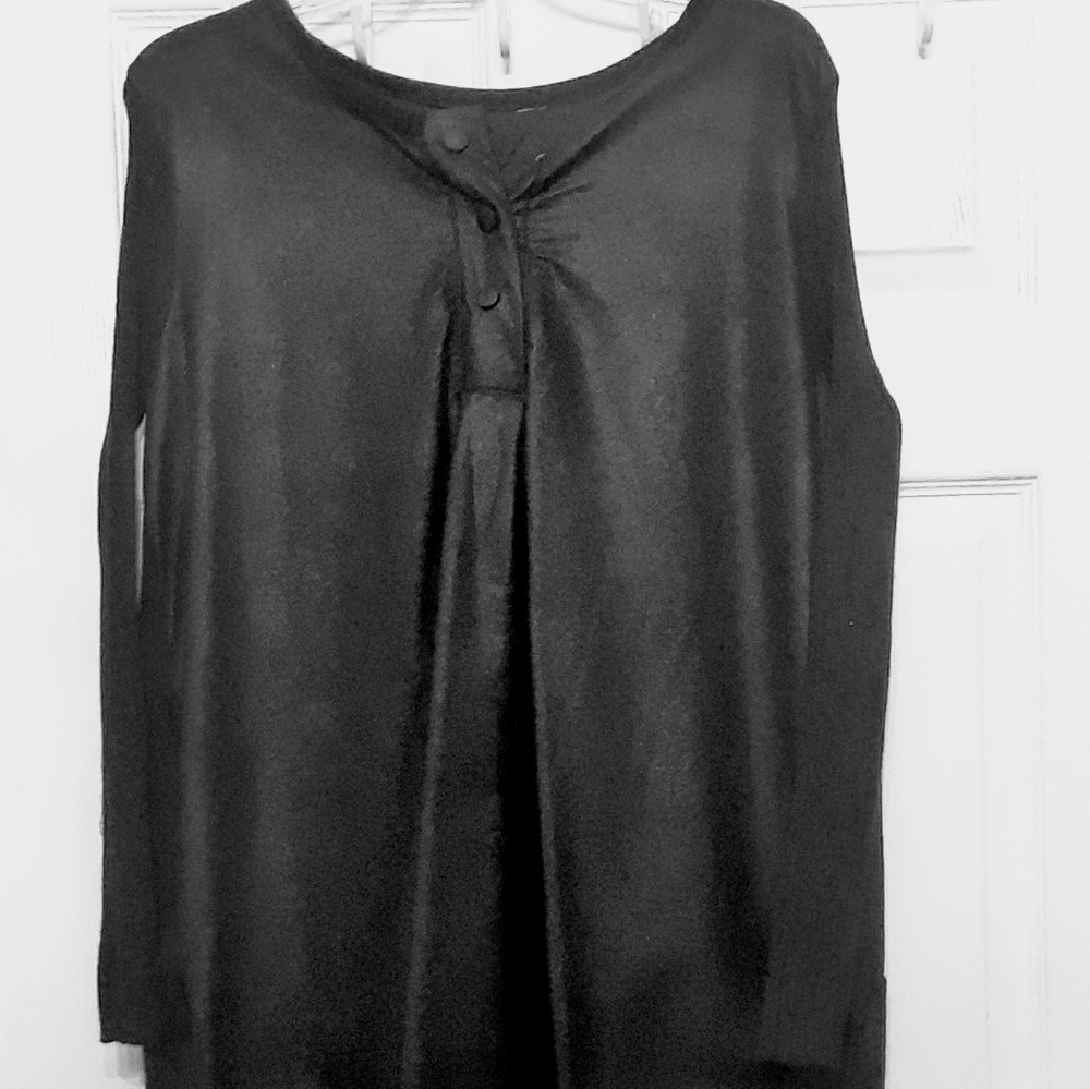 BLACK BOHO Med LONG SLEEVE SHORT DRESS